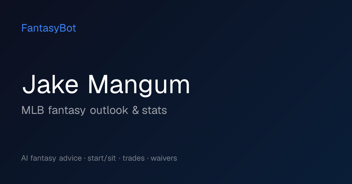 Jake Mangum Fantasy 2026: Stats & MLB Rankings