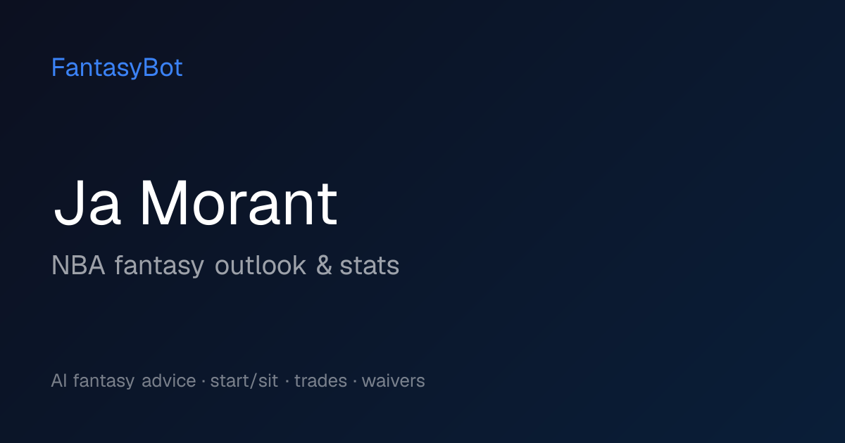 Ja Morant Fantasy 2026: Stats & NBA Rankings