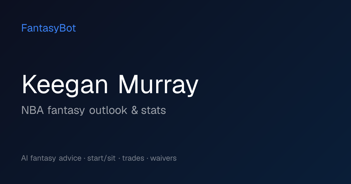 Keegan Murray Fantasy 2026: Stats & NBA Rankings