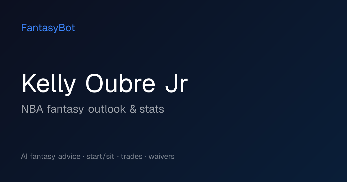 Kelly Oubre Jr. Fantasy 2026: Stats & NBA Rankings