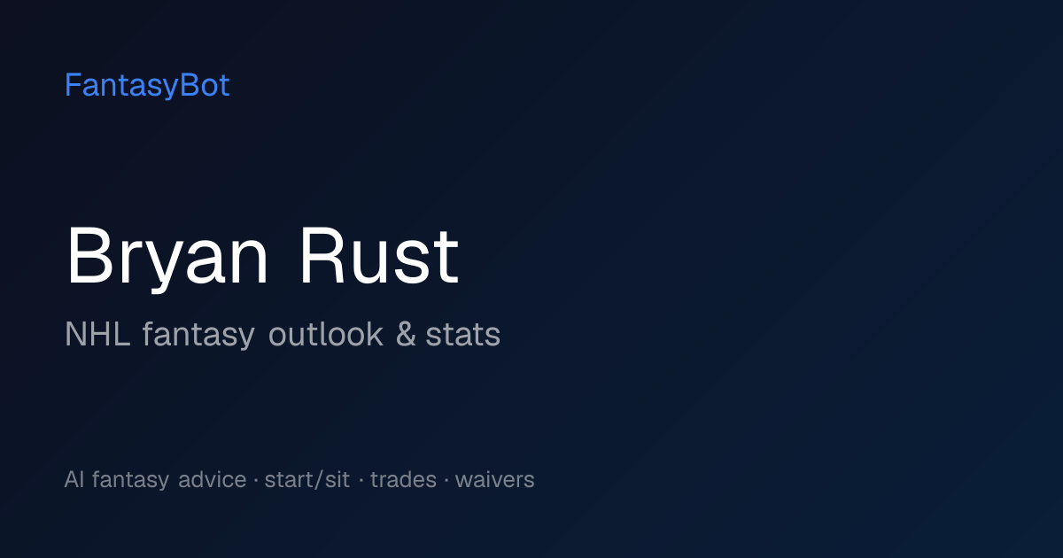 Bryan Rust Fantasy 2026: Stats & NHL Rankings