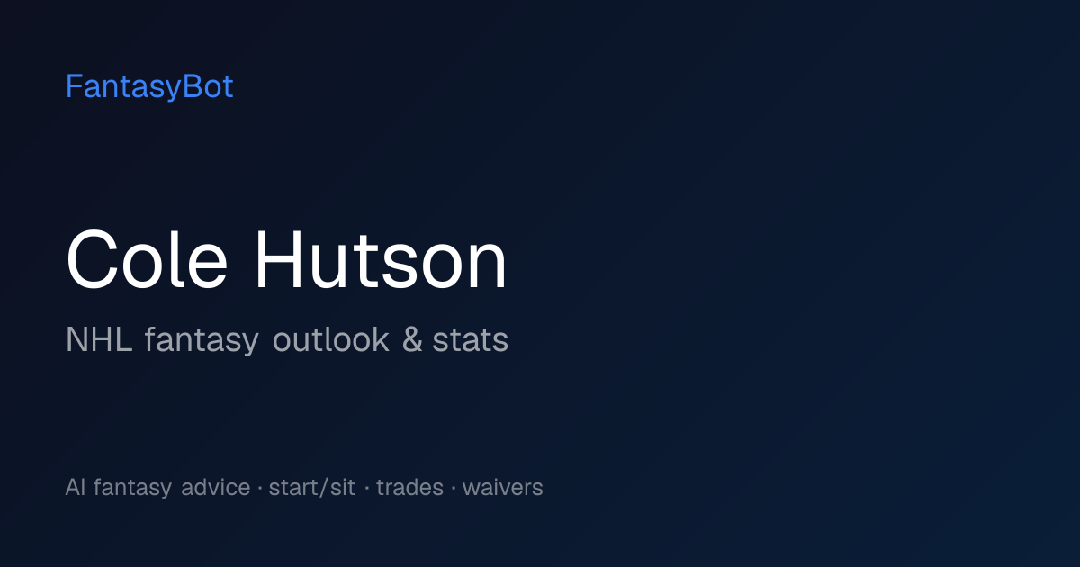 Cole Hutson Fantasy 2026: Stats & NHL Rankings