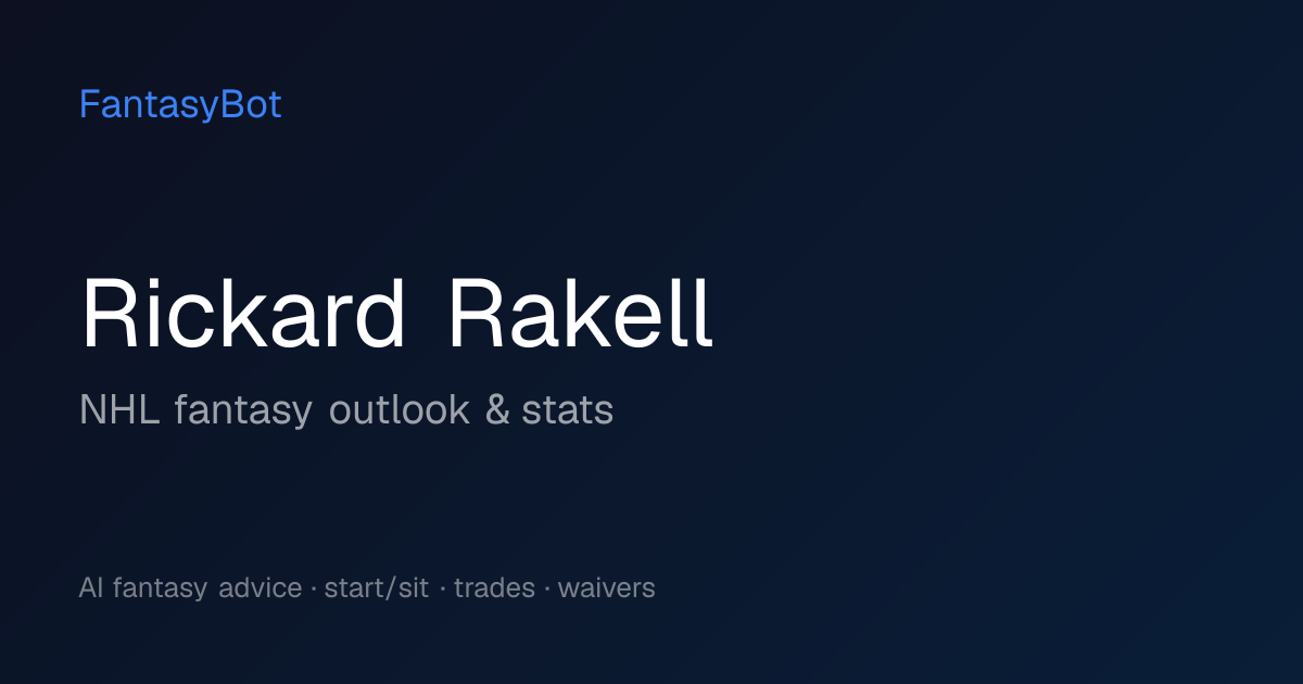 Rickard Rakell Fantasy 2026: Stats & NHL Rankings